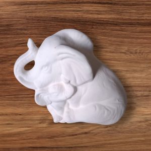 Bisque fired ceramic elephant