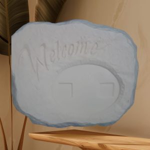 Welcome Flat stone with recessed space for insert